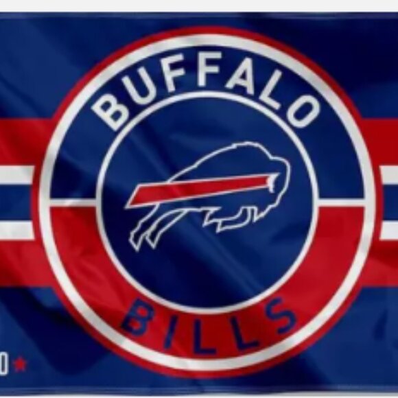 NEW Buffalo Bills Double Sided Blanket Thick Circle Design NFL 3x5 foot Flag - Picture 4 of 6
